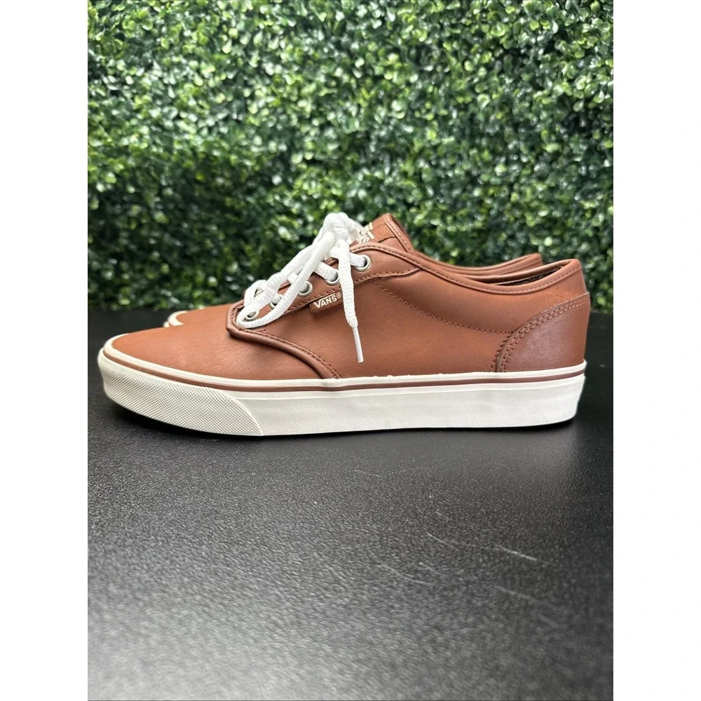 Vans Atwood Leather Mens Skate Shoes Sneakers Size 9.5 Brown